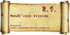 Mohácsik Vitolda névjegykártya